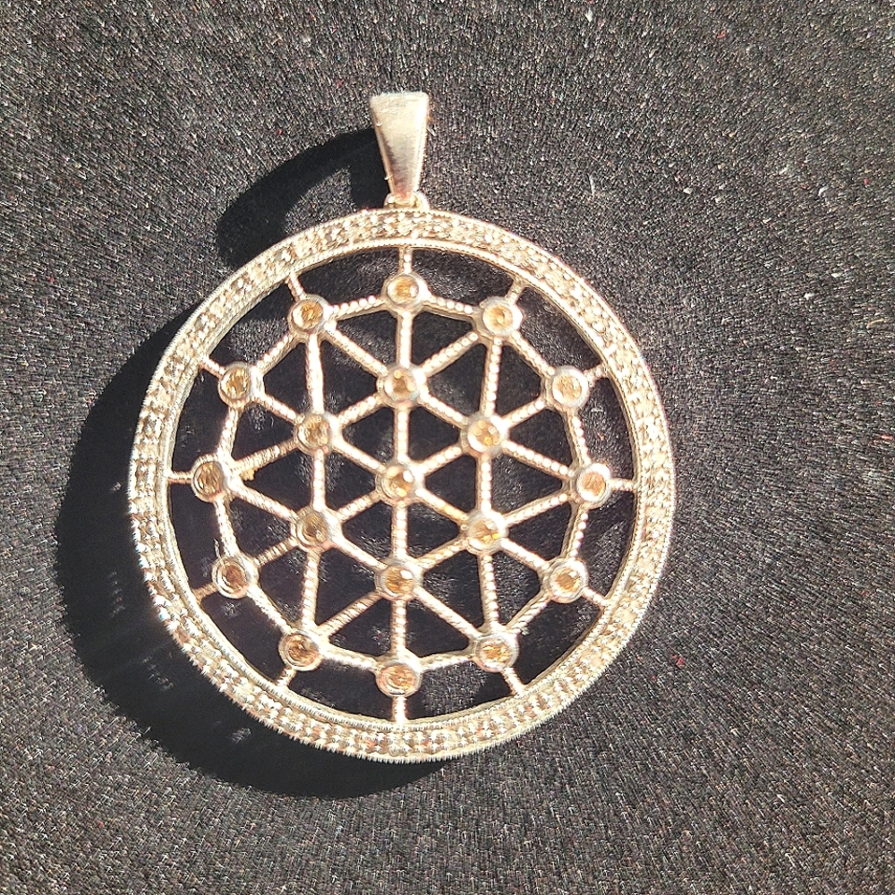 COPY - Champagne and white diamond pendant